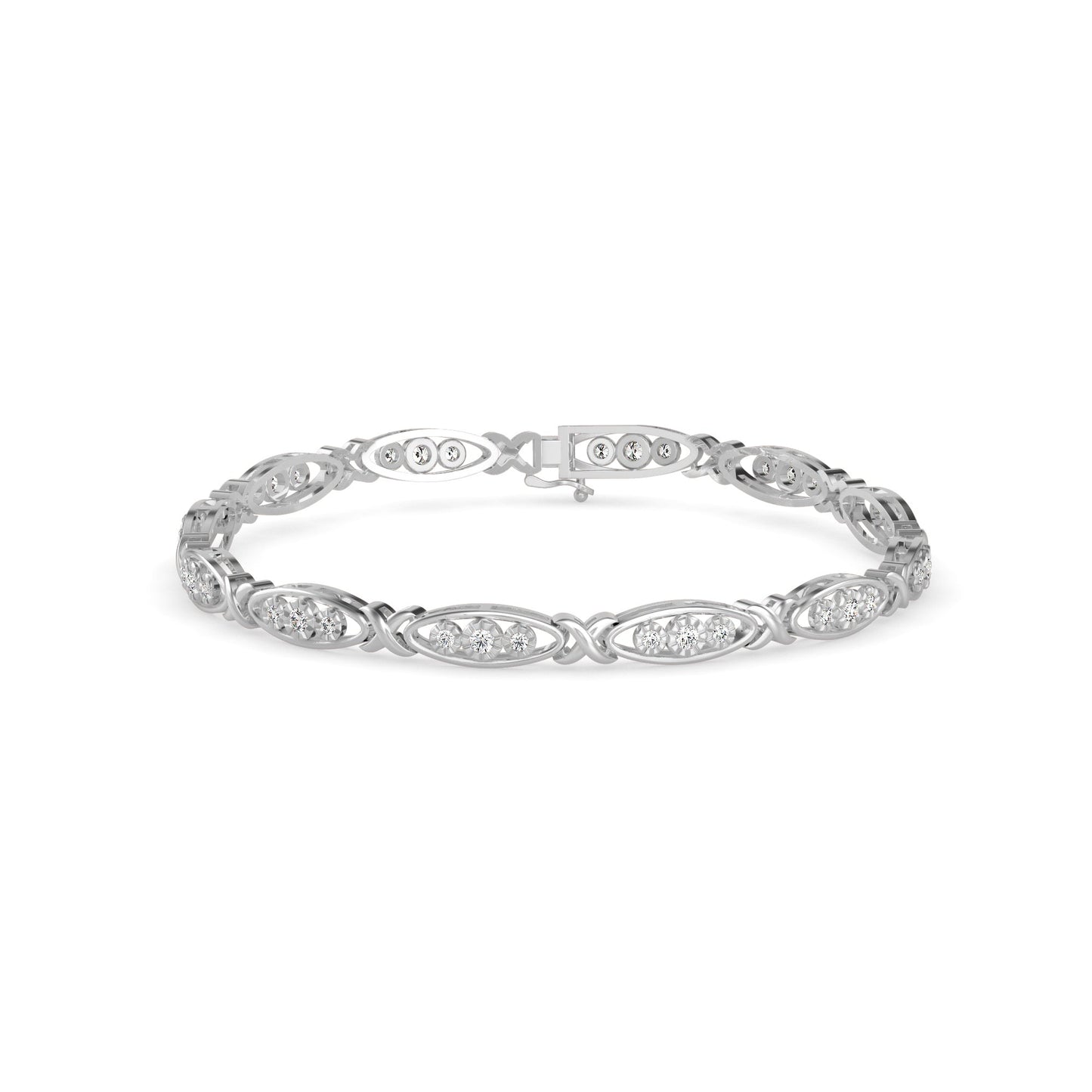 Mighty Diamond Tennis Bracelet White Gold