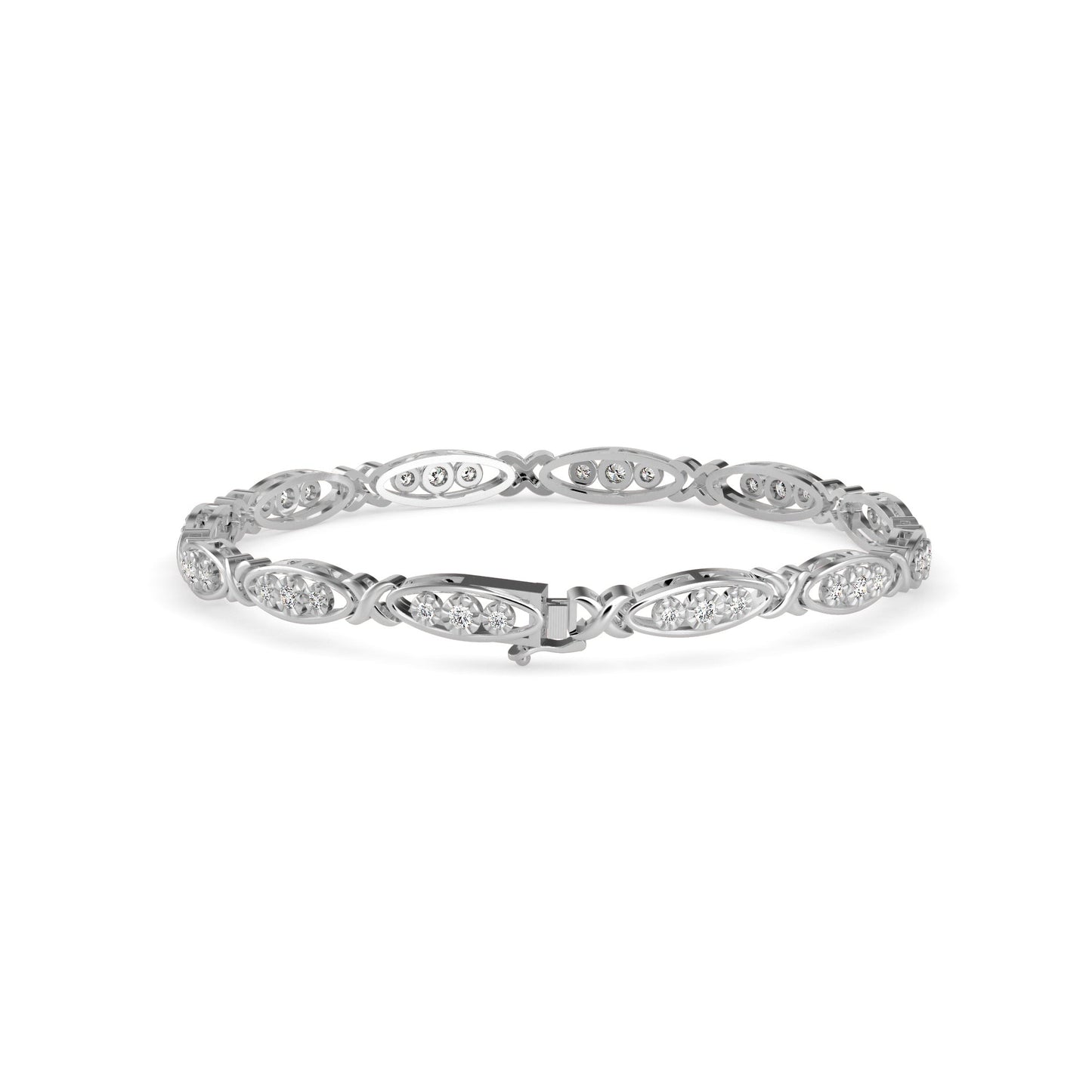 Mighty Diamond Tennis Bracelet White Gold