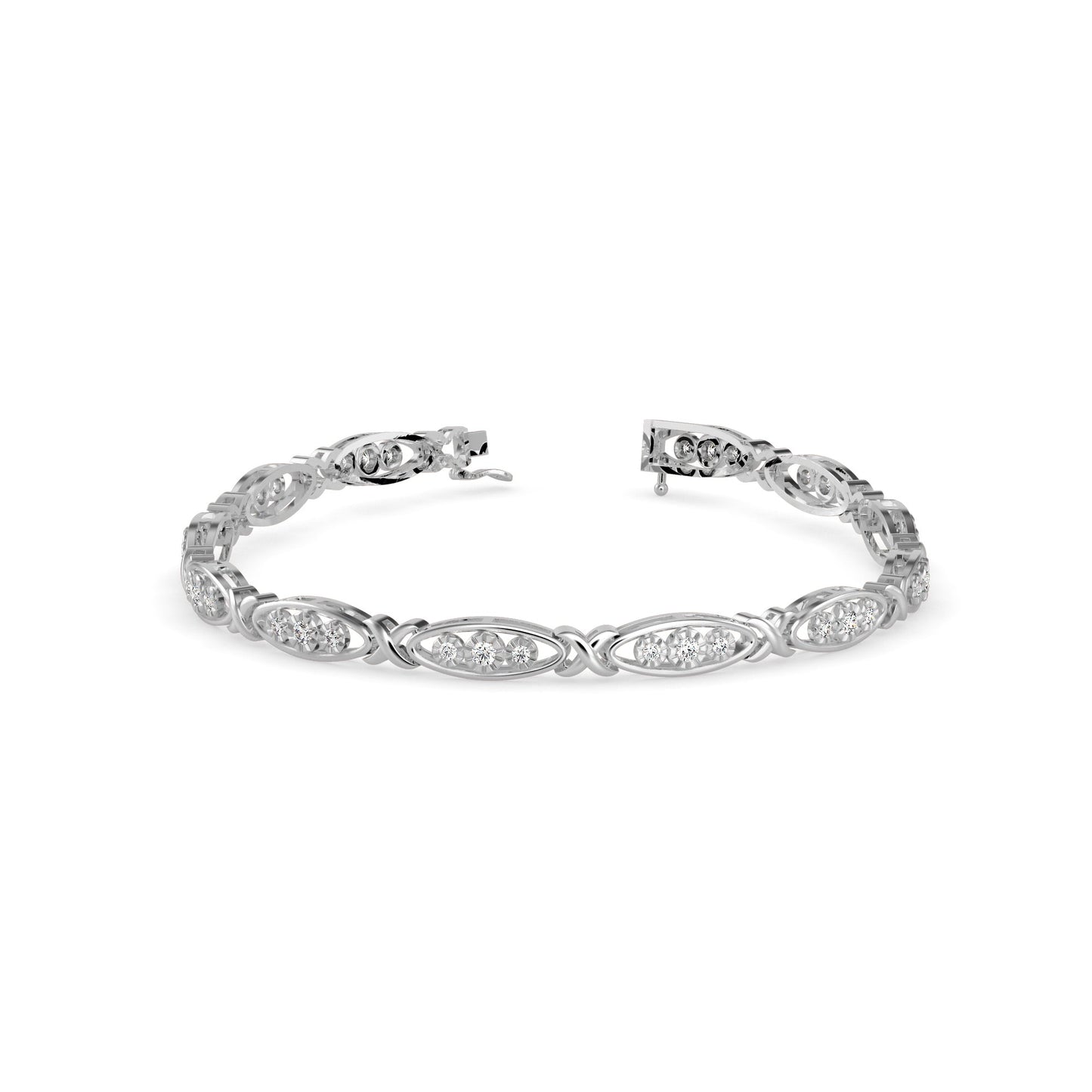 Mighty Diamond Tennis Bracelet White Gold