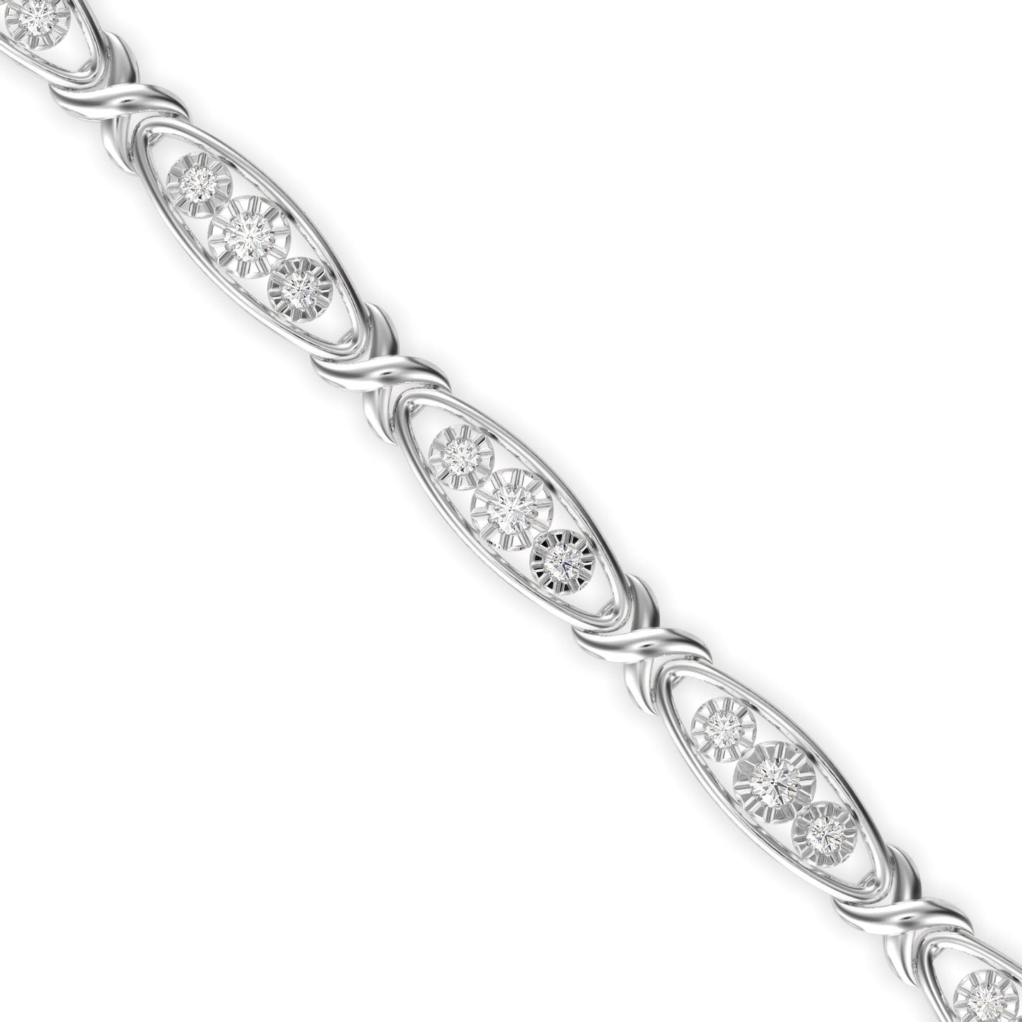 Mighty Diamond Tennis Bracelet White Gold