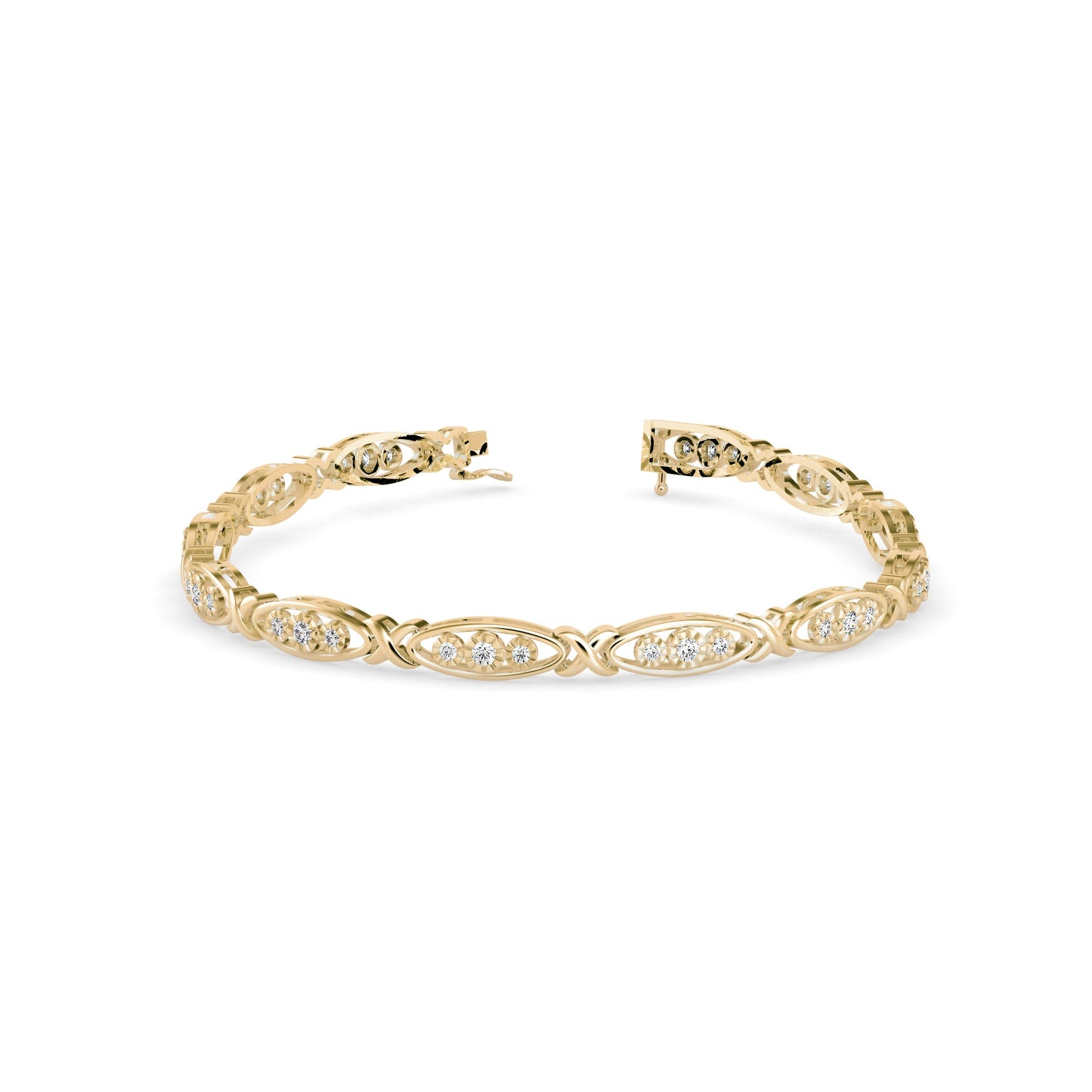 Mighty Diamond Tennis Bracelet Yellow Gold