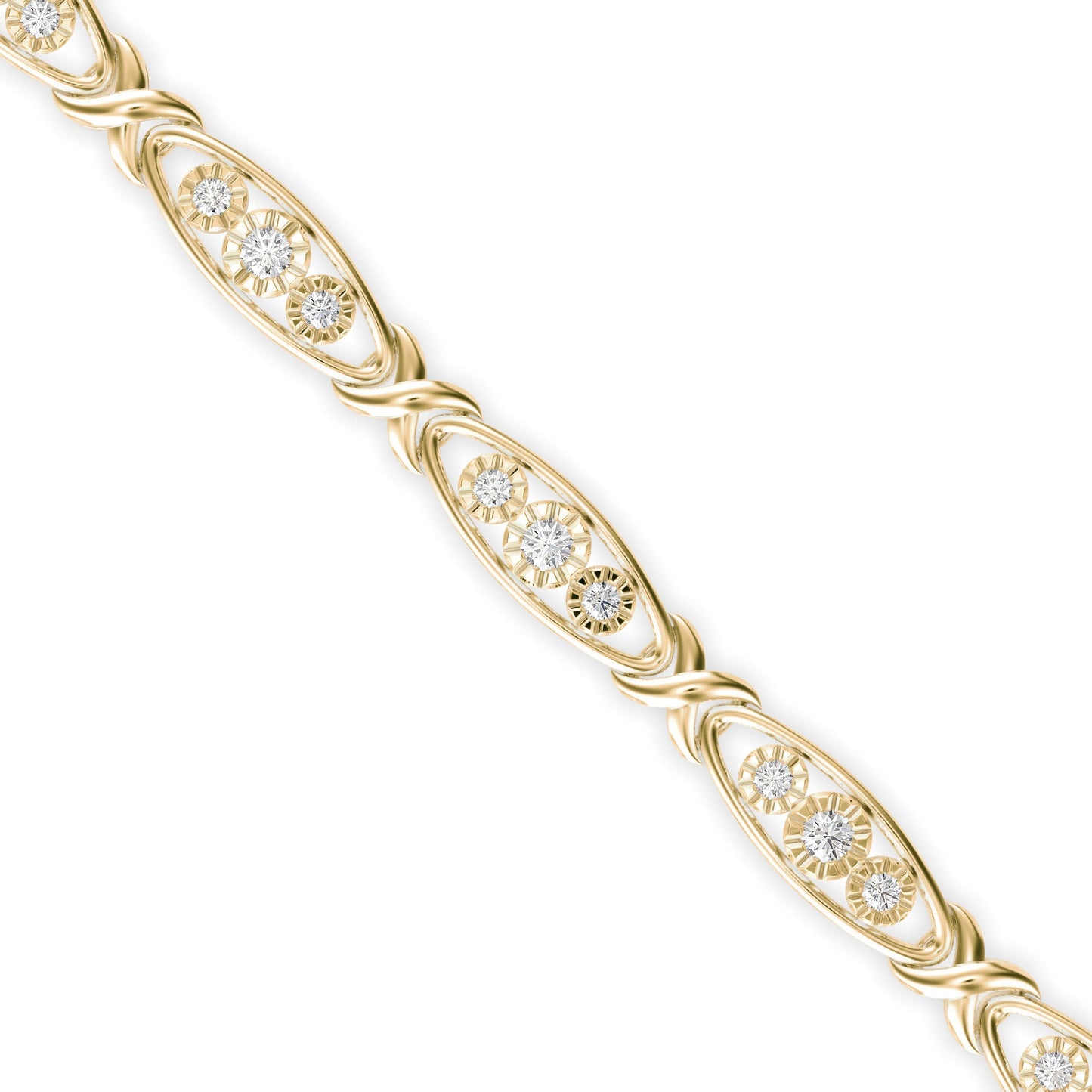 Mighty Diamond Tennis Bracelet Yellow Gold