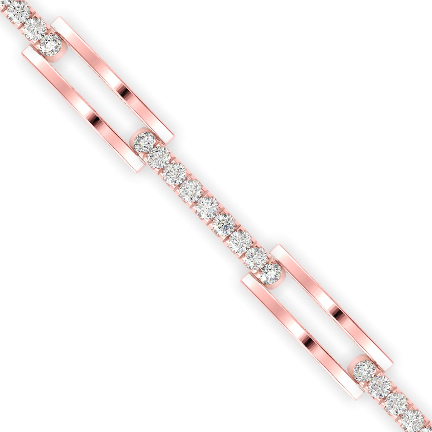 Facile Tennis Diamond Bracelet Rose Gold