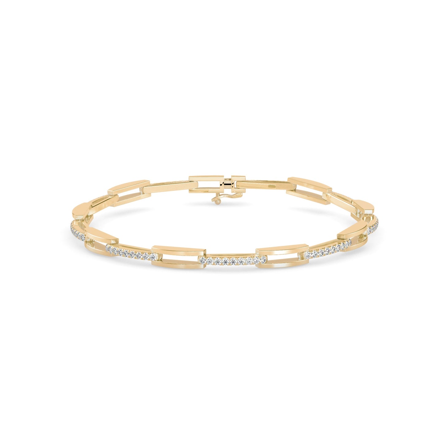 Facile Tennis Diamond Bracelet Yellow Gold