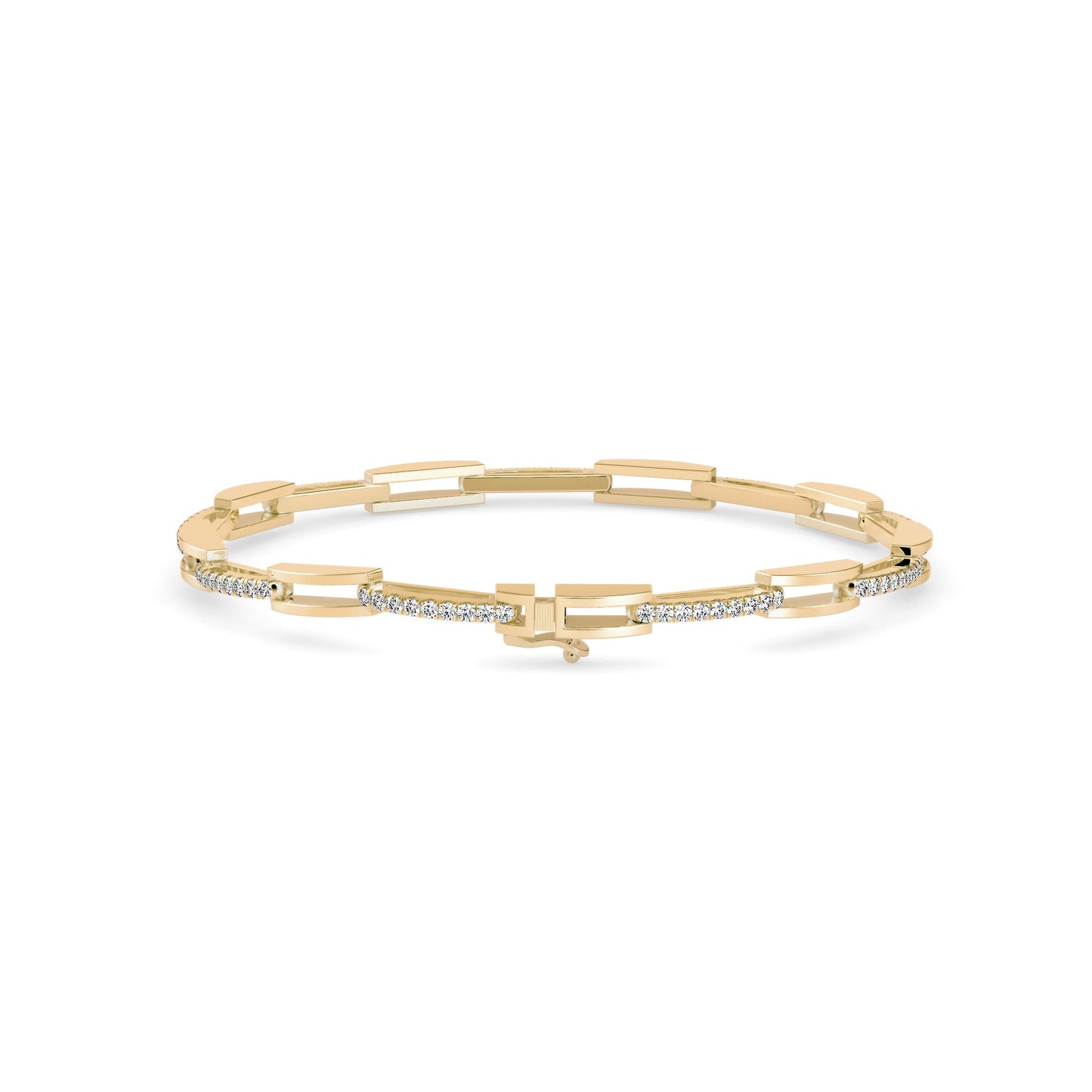 Facile Tennis Diamond Bracelet Yellow Gold