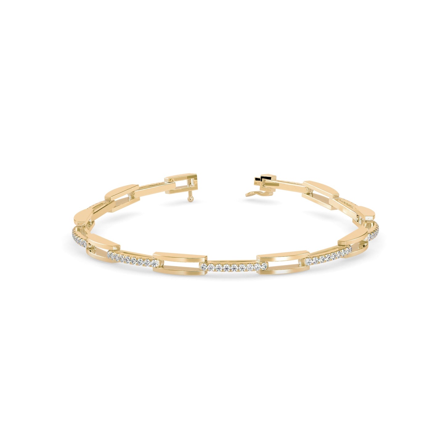 Facile Tennis Diamond Bracelet Yellow Gold