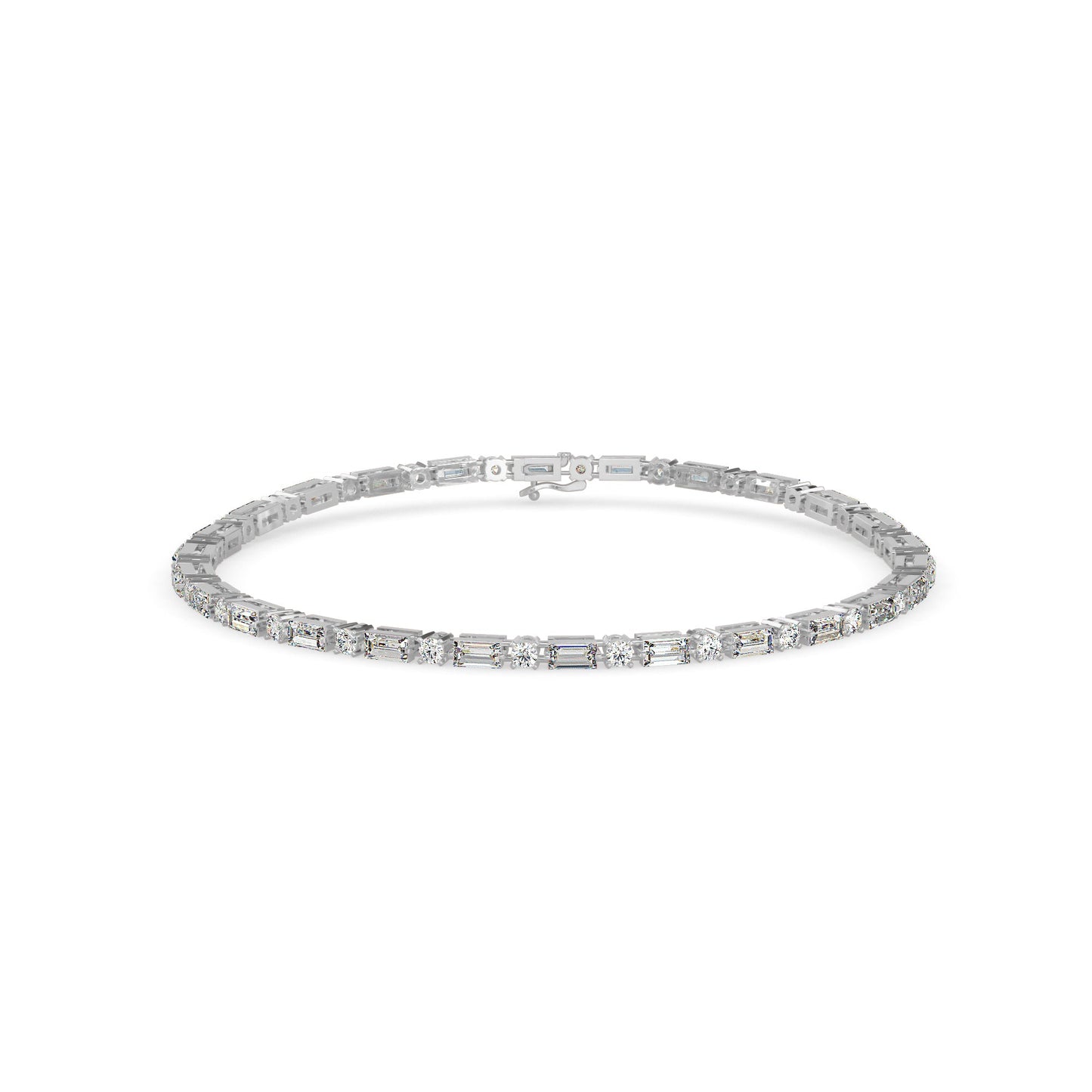 Modest Tennis Diamond Bracelet White Gold