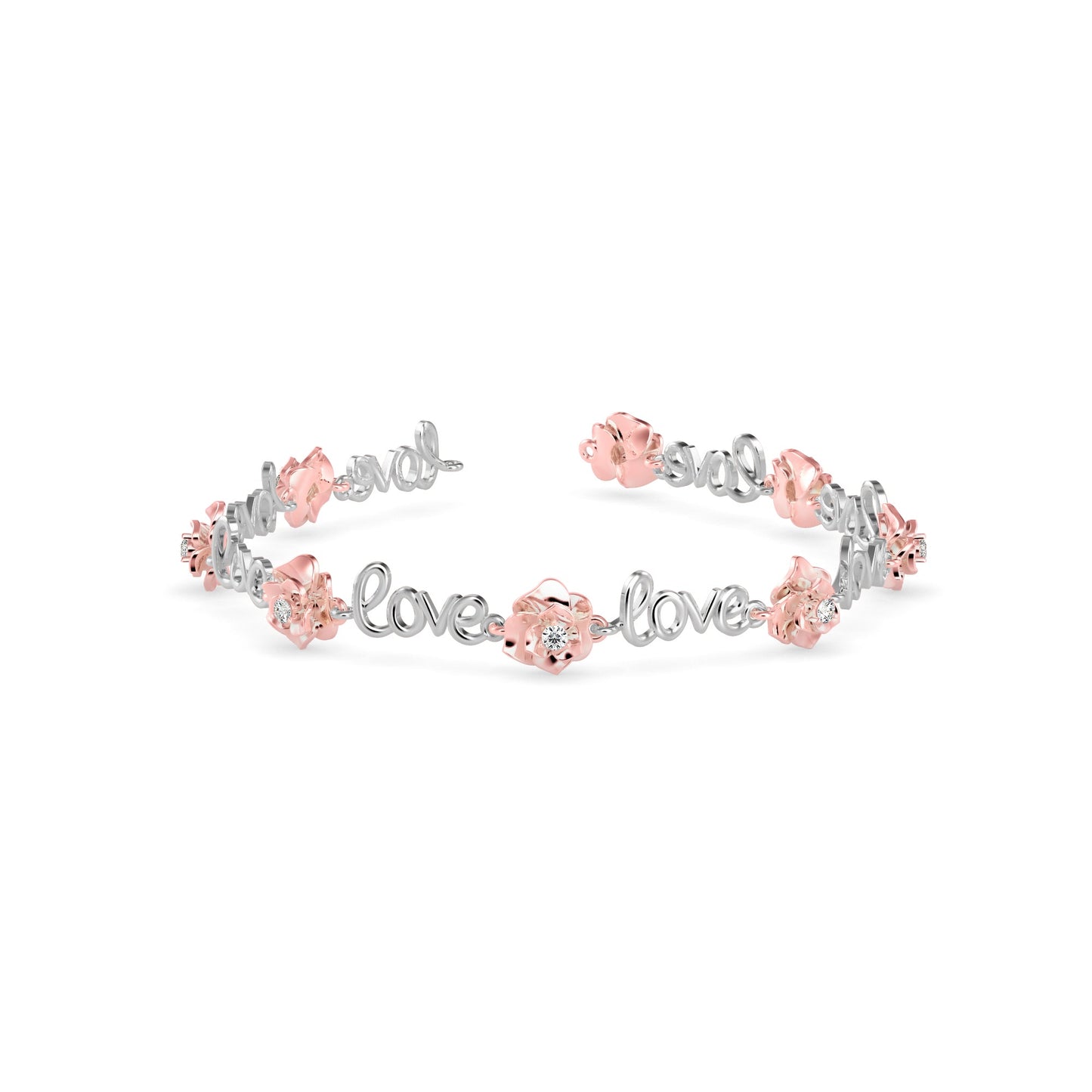 Love Diamond Tennis Bracelet Rose Gold