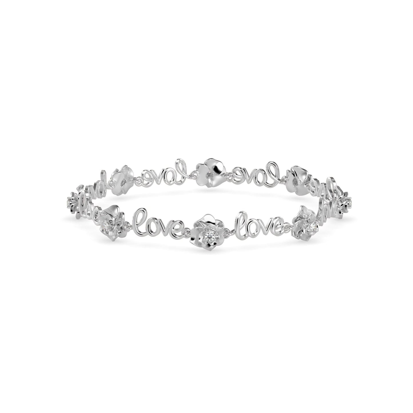 Love Diamond Tennis Bracelet White Gold