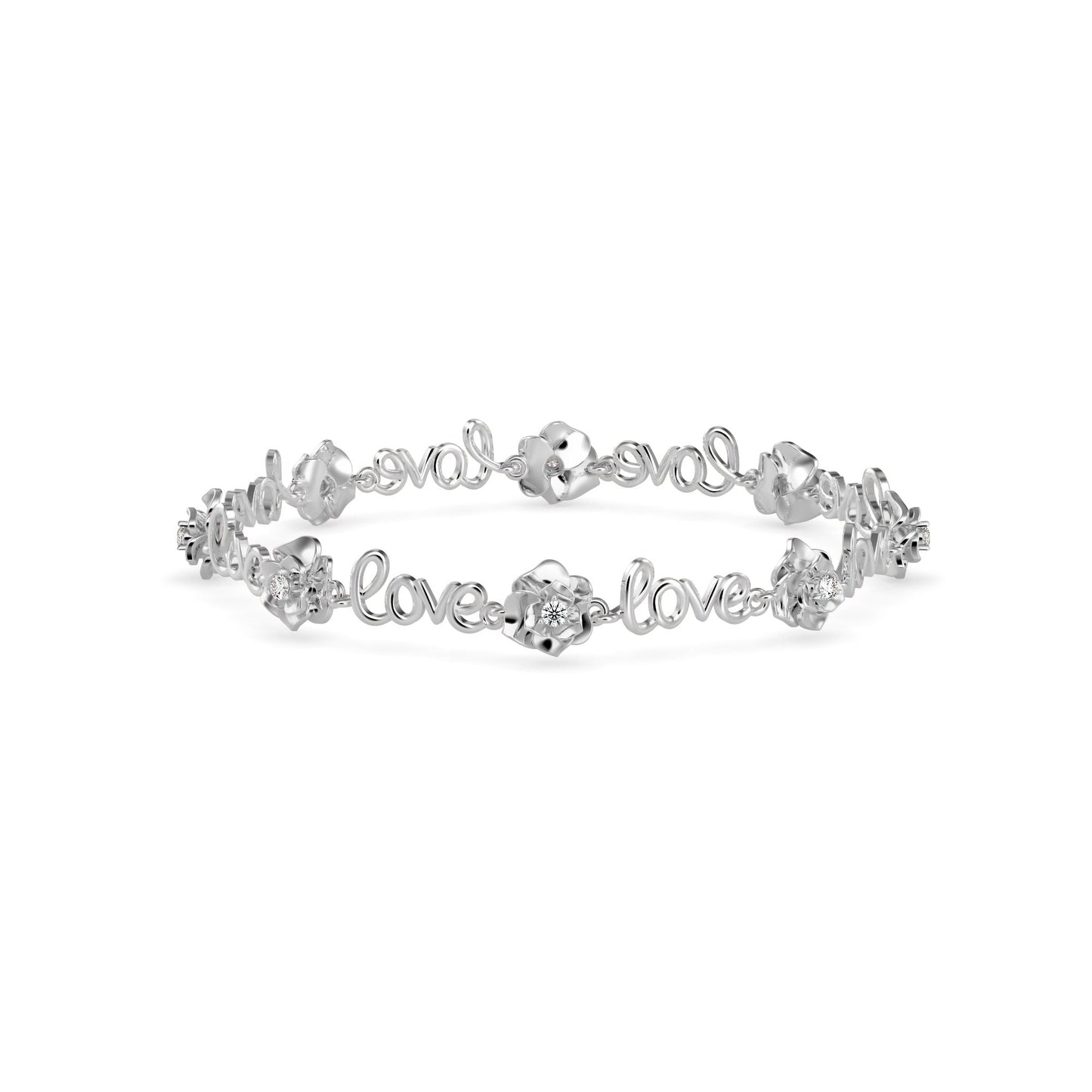 Love Diamond Tennis Bracelet White Gold