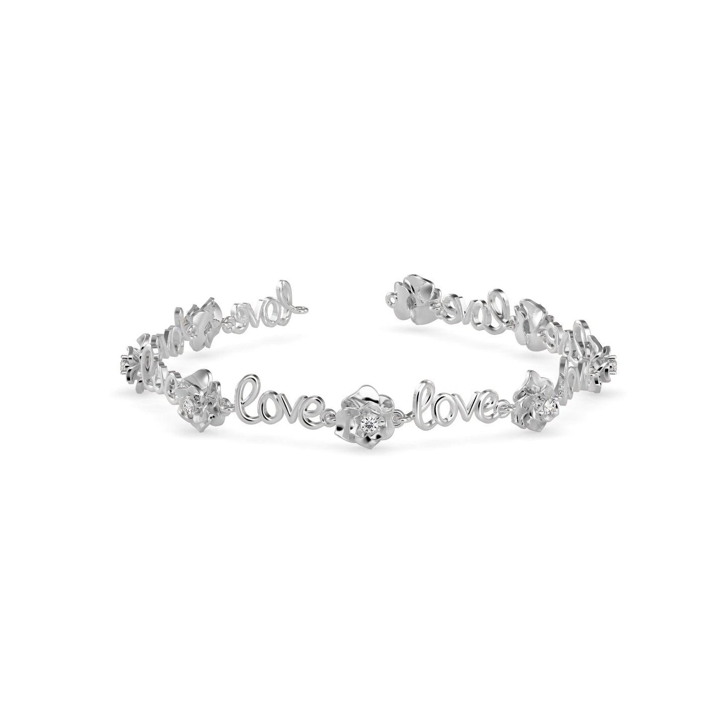 Love Diamond Tennis Bracelet White Gold