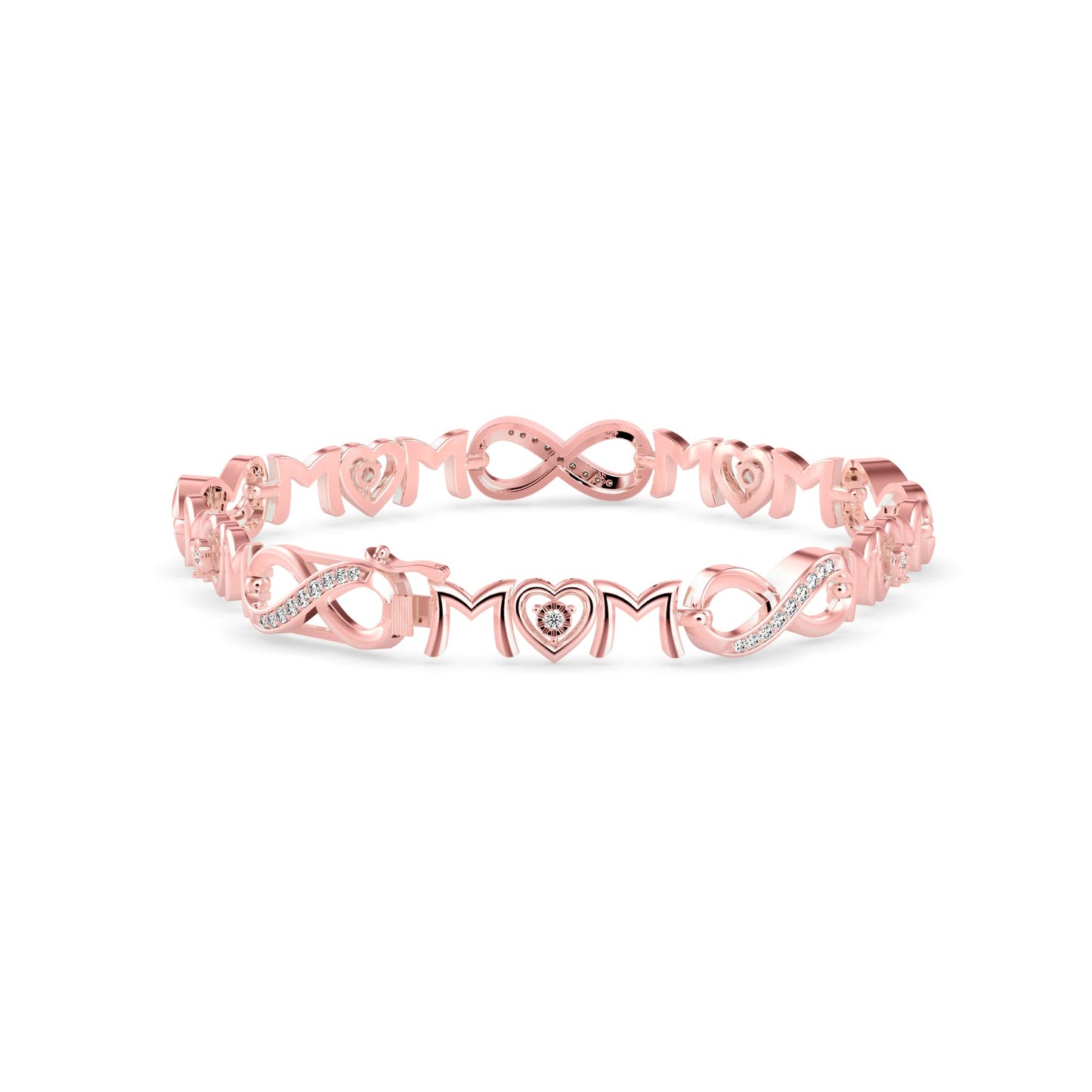 Infinity Diamond Tennis Bracelet Rose Gold