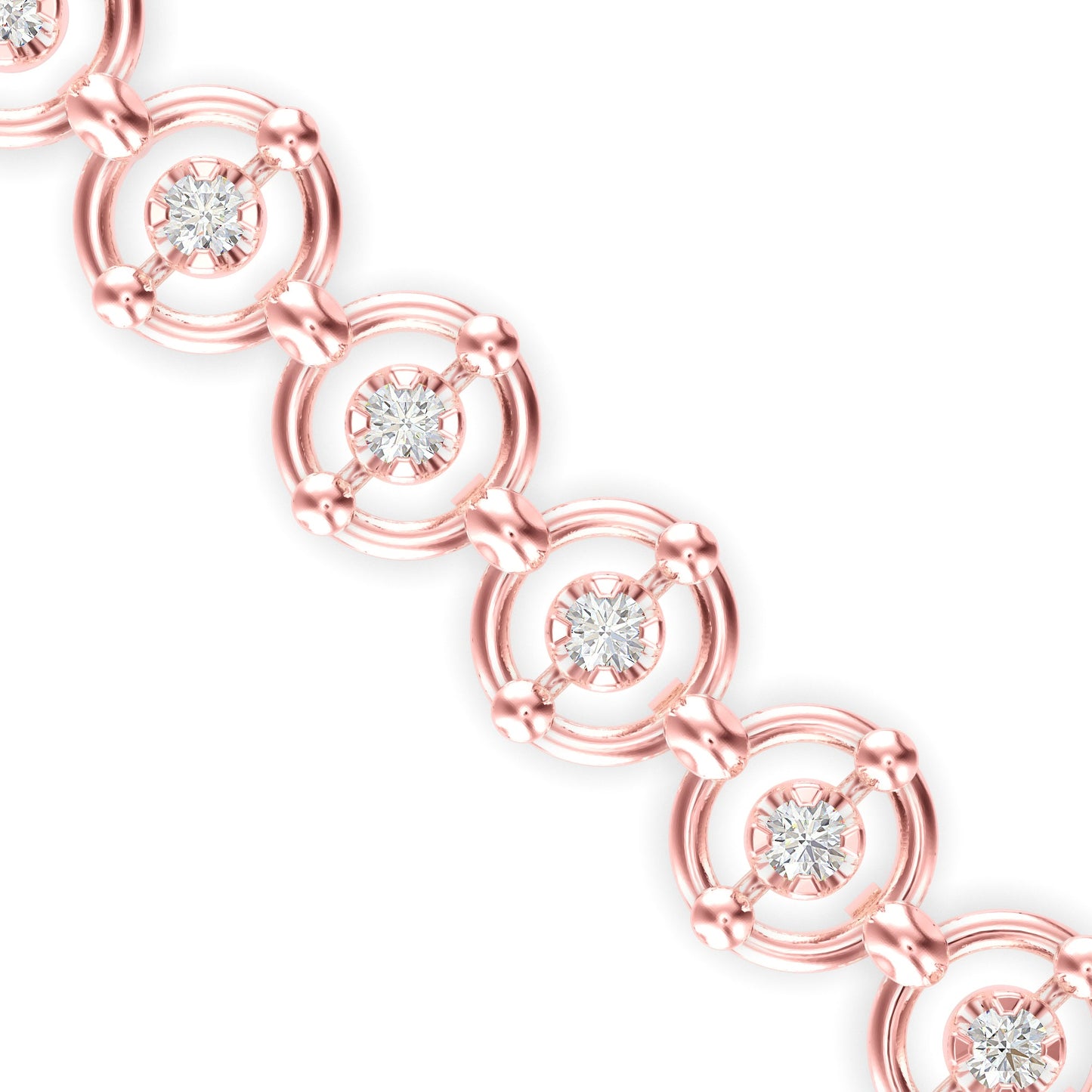 Gyrate Diamond Tennis Bracelet Rose Gold