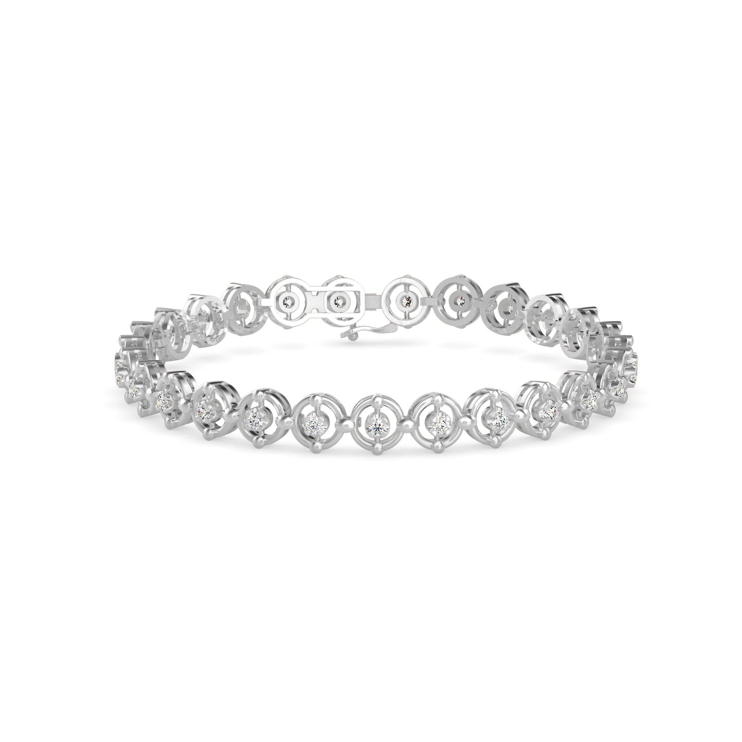 Gyrate Diamond Tennis Bracelet Platinum