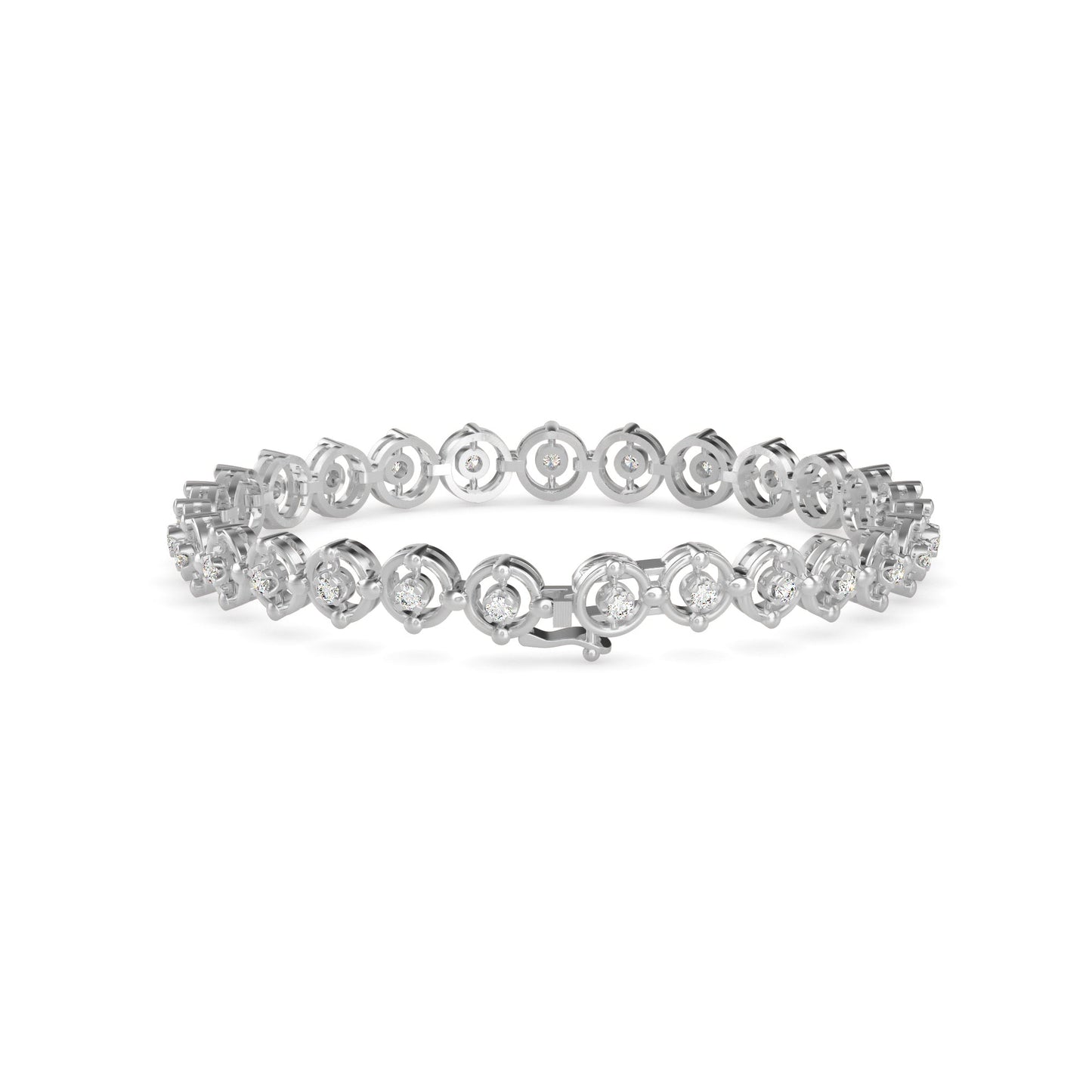 Gyrate Diamond Tennis Bracelet Platinum