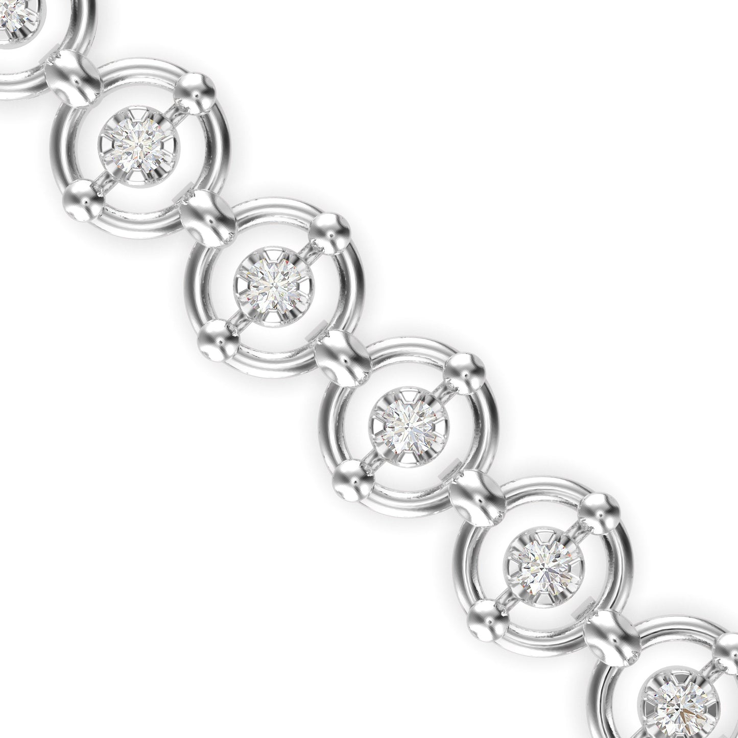 Gyrate Diamond Tennis Bracelet Platinum