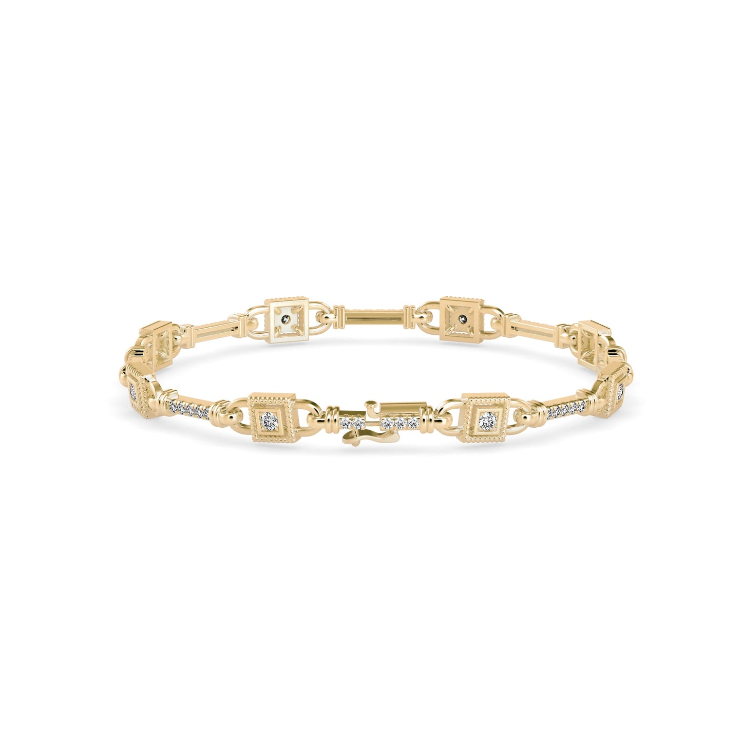 Heavenly Tennis Diamond Bracelet Yellow Gold