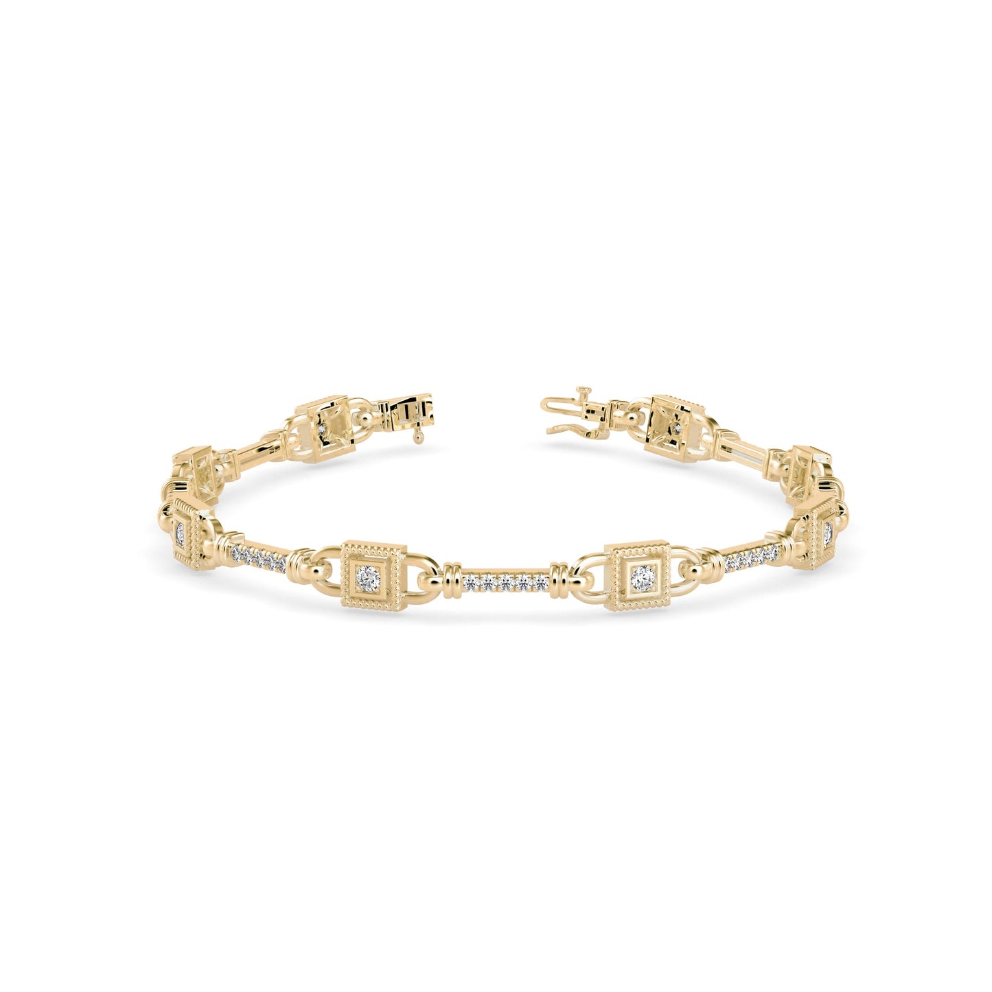 Heavenly Tennis Diamond Bracelet Yellow Gold