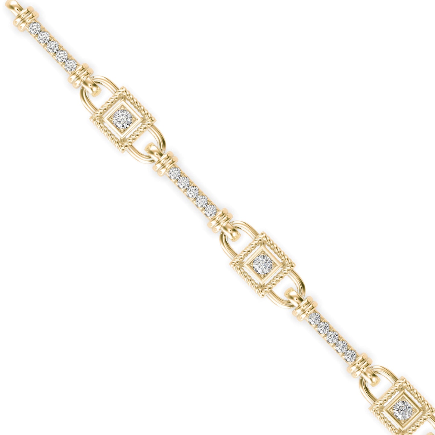 Heavenly Tennis Diamond Bracelet Yellow Gold