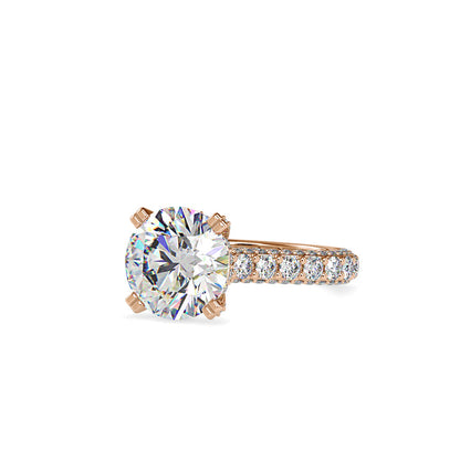 Hefty White Diamond Ring Rose gold