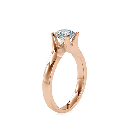 Arch Diamond Prong Engagement Ring Rose gold