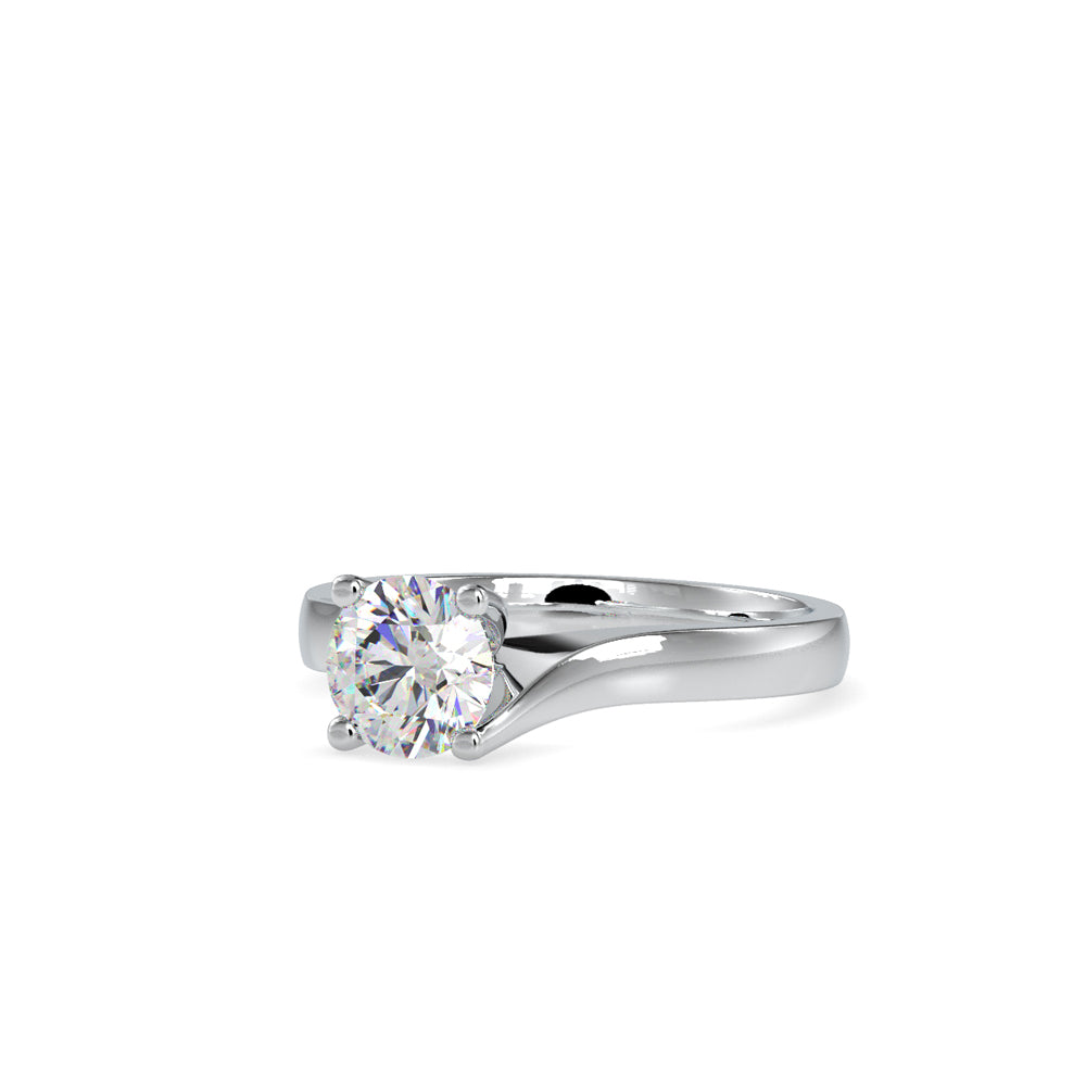 Arch Diamond Prong Engagement Ring White gold