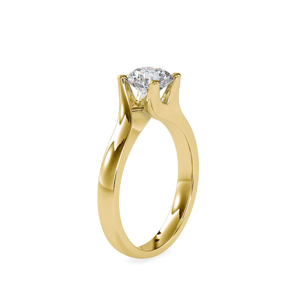 Arch Diamond Prong Engagement Ring Yellow gold