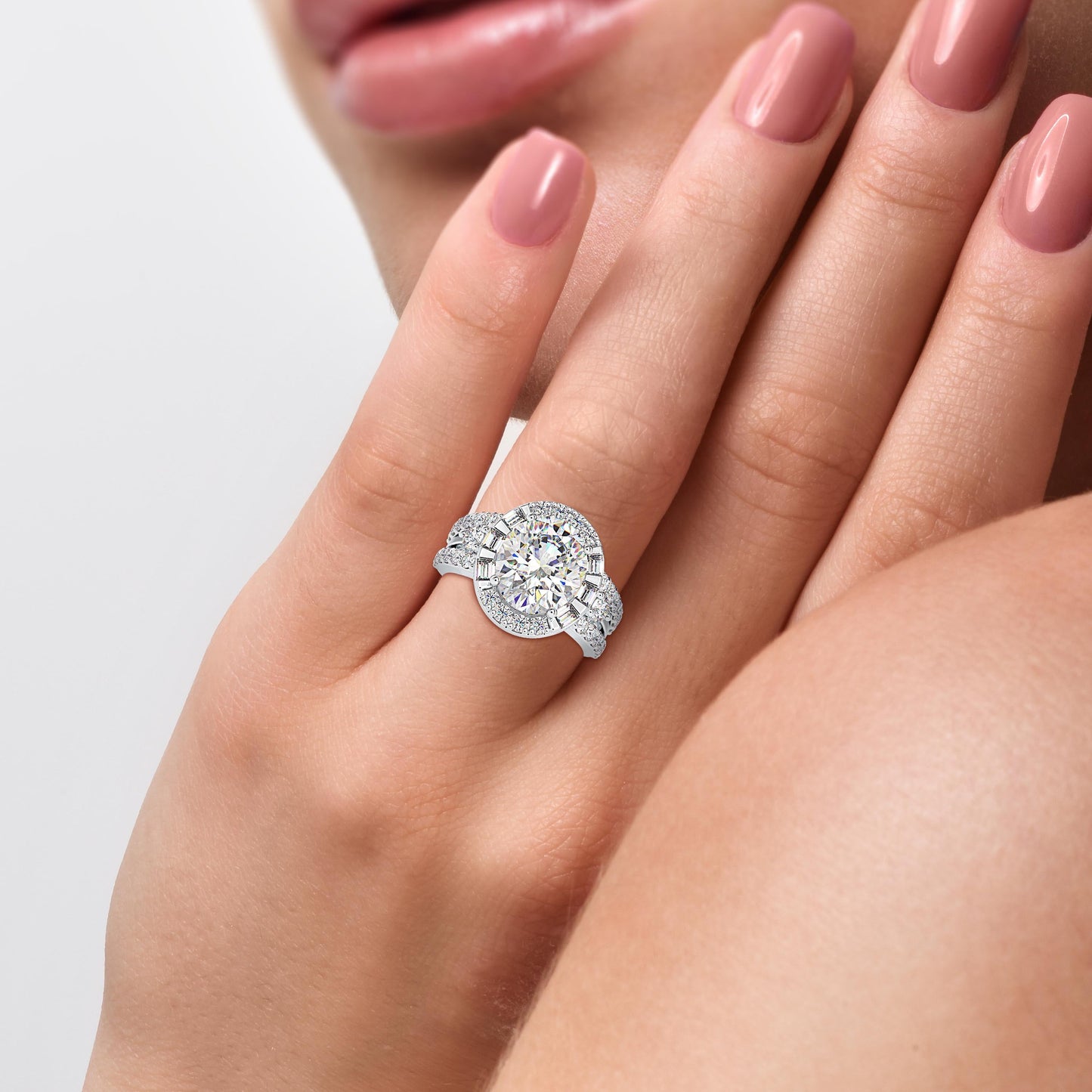 Supreme Diamond Halo Stone Ring Platinum