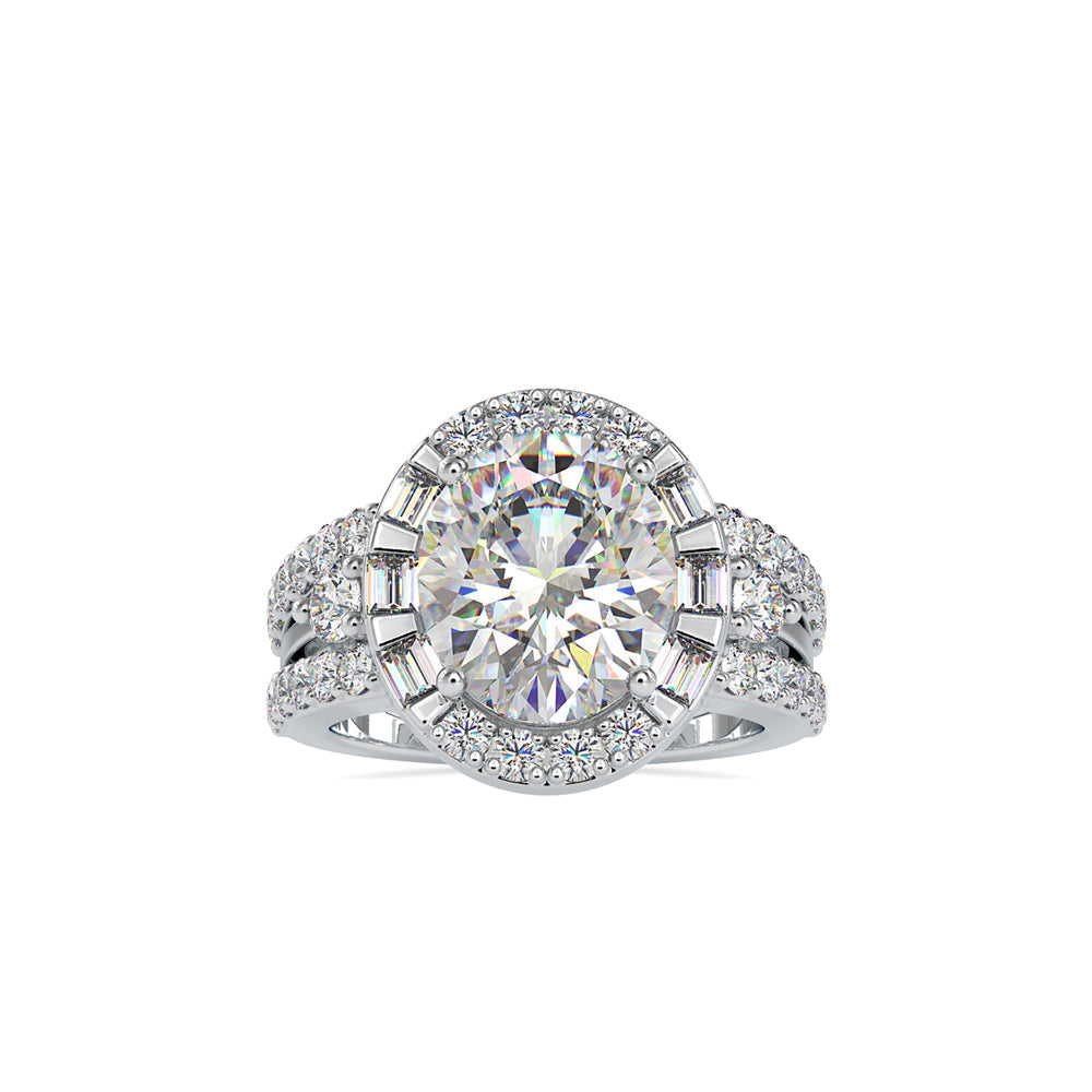 Supreme Diamond Halo Stone Ring White gold