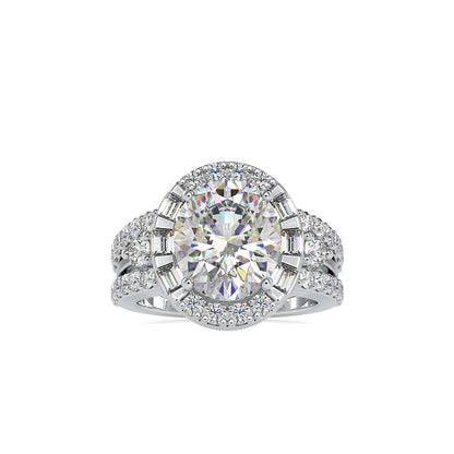 Supreme Diamond Halo Stone Ring Platinum