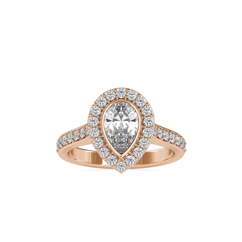 Empress Pear Stone Diamond Ring Rose gold