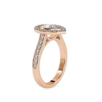 Empress Pear Stone Diamond Ring Rose gold