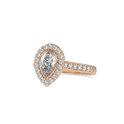 Empress Pear Stone Diamond Ring Rose gold