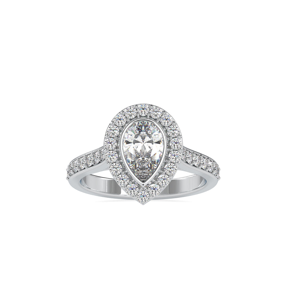 Empress Pear Stone Diamond Ring White gold