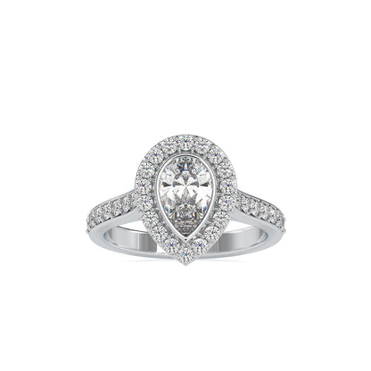 Empress Pear Stone Diamond Ring White gold