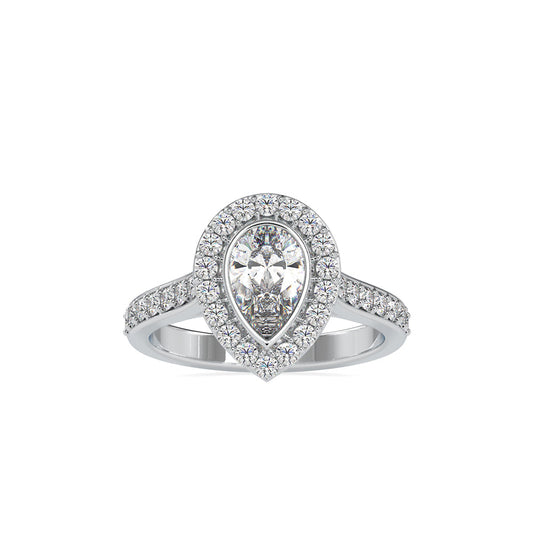 Empress Pear Stone Diamond Ring Platinum