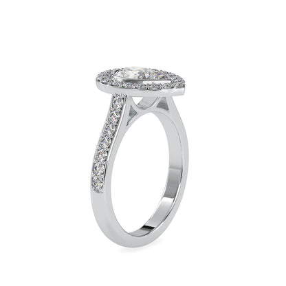 Empress Pear Stone Diamond Ring White gold