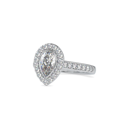 Empress Pear Stone Diamond Ring White gold