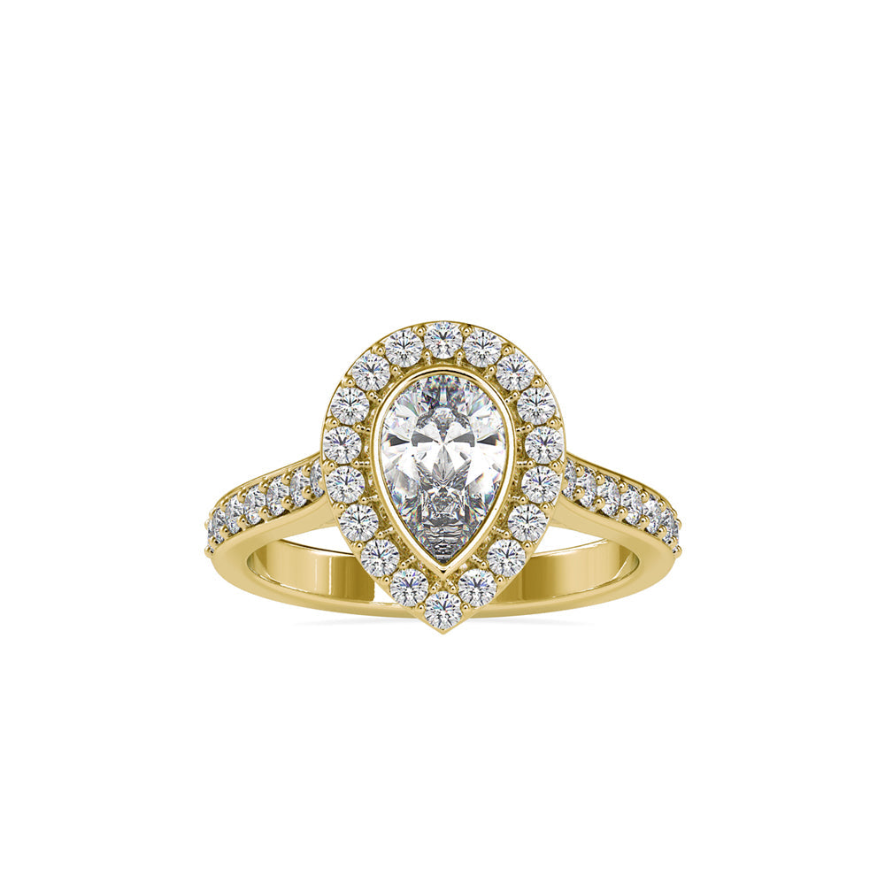 Empress Pear Stone Diamond Ring Yellow gold