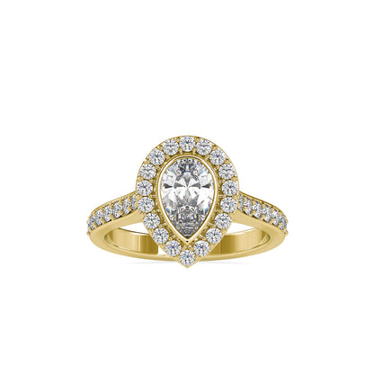 Empress Pear Stone Diamond Ring Yellow gold