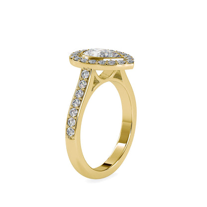 Empress Pear Stone Diamond Ring Yellow gold