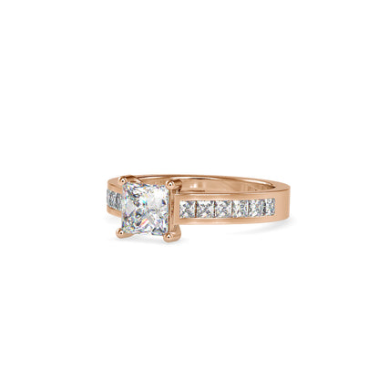 Gala Princess Prong Diamond Ring Rose gold