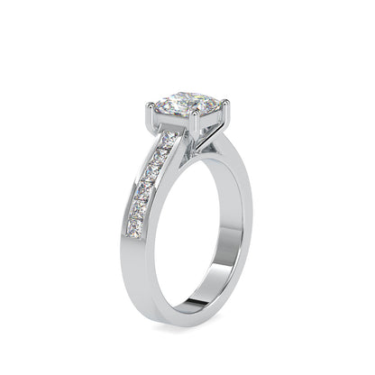 Gala Princess Prong Diamond Ring Platinum