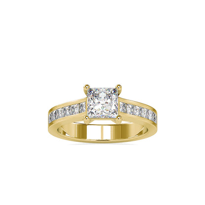 Gala Princess Prong Diamond Ring Yellow gold