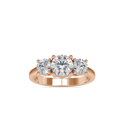 Vows Three Diamond Stone Ring Rose gold