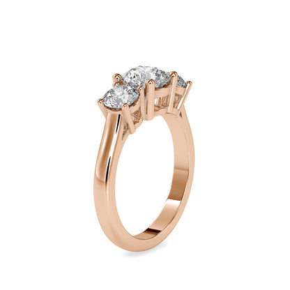 Vows Three Diamond Stone Ring Rose gold