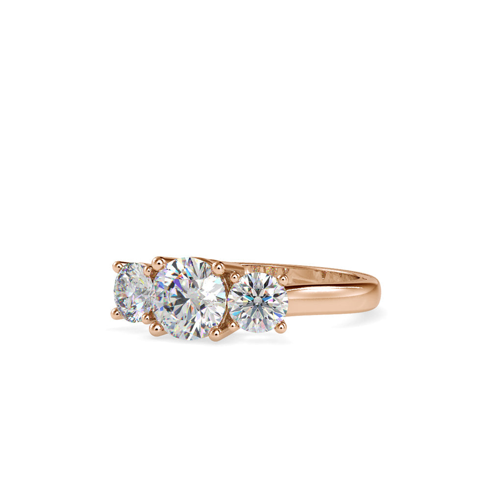 Vows Three Diamond Stone Ring Rose gold