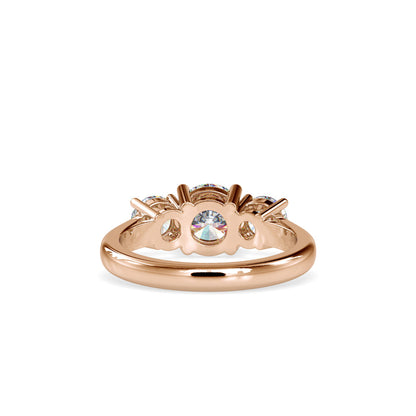 Vows Three Diamond Stone Ring Rose gold