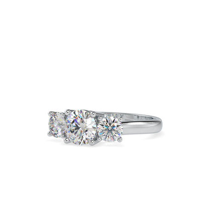 Vows Three Diamond Stone Ring Platinum