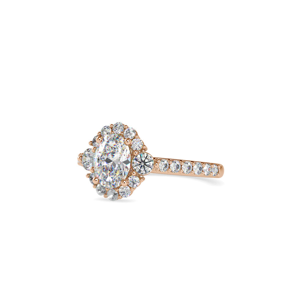 Dianty Stone Engagement Diamond Ring Rose gold